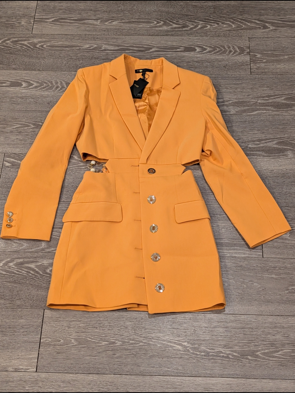 NWT Maje Cutout Orange Blazer Dress New With Tags